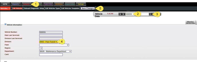 change veh div DT3