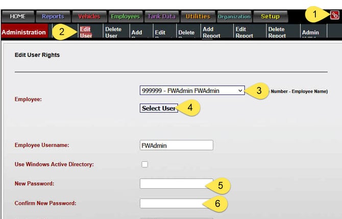 dt3 admin edit user
